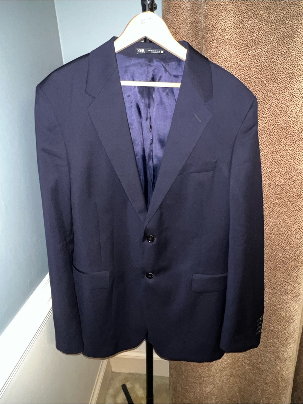 Zara Men Navy Two-Button Blazer homecoming